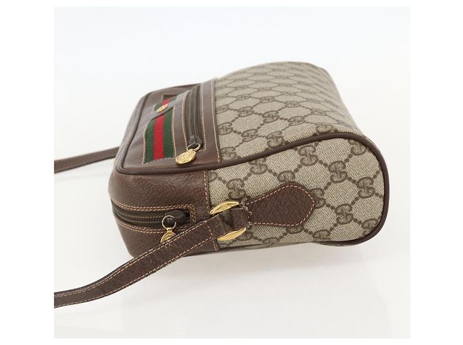Borsa Sherry Line GG Supreme Web di GUCCI in PVC beige e oro 001 113 6472 Auth 175628 D'oro - vista 3