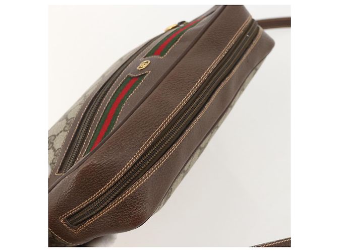 Borsa Sherry Line GG Supreme Web di GUCCI in PVC beige e oro 001 113 6472 Auth 175628 D'oro - vista 6