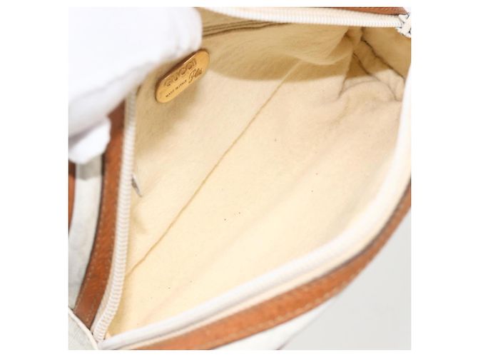 Borsa a Spalla GUCCI GG Plus Supreme PVC Bianco Oro Auth 175962 - vista 11