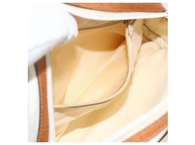 Borsa a Spalla GUCCI GG Plus Supreme PVC Bianco Oro Auth 175962 - vista 12