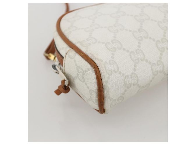 Borsa a Spalla GUCCI GG Plus Supreme PVC Bianco Oro Auth 175962 - vista 14