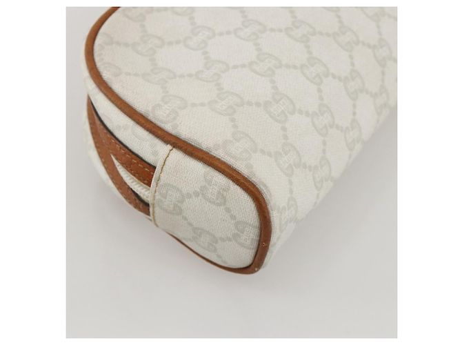 Borsa a Spalla GUCCI GG Plus Supreme PVC Bianco Oro Auth 175962 - vista 16