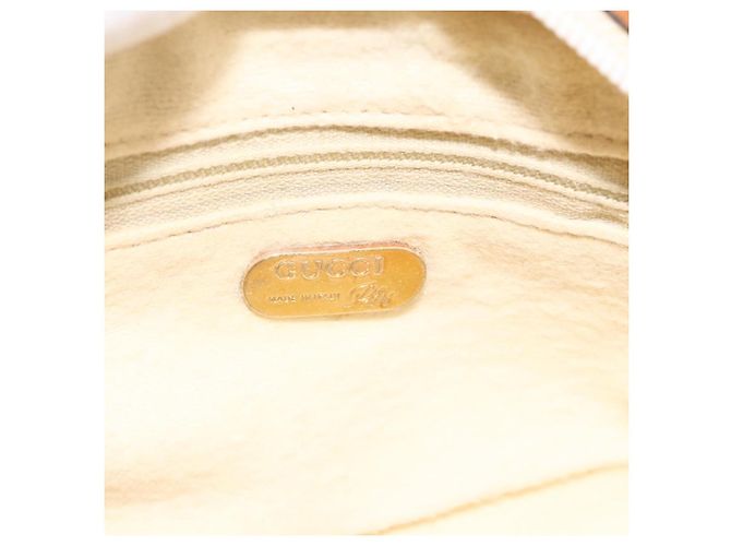 Borsa a Spalla GUCCI GG Plus Supreme PVC Bianco Oro Auth 175962 - vista 18