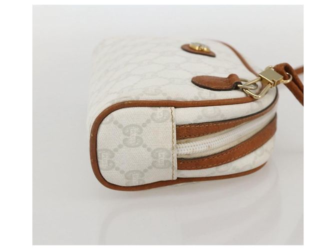 Borsa a Spalla GUCCI GG Plus Supreme PVC Bianco Oro Auth 175962 - vista 4