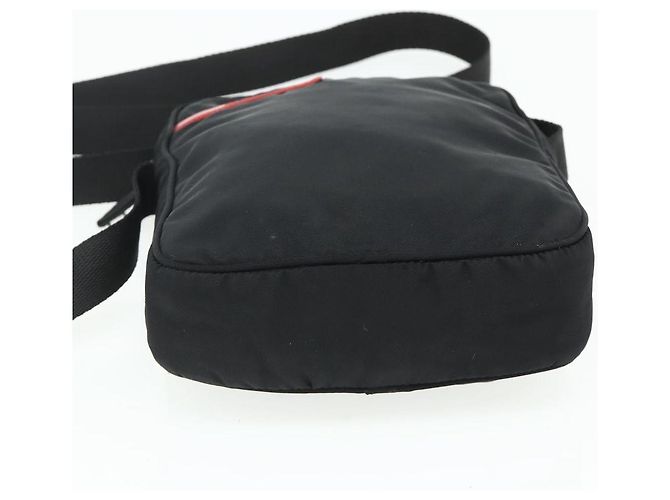 Borsa a Spalla Sportiva PRADA in Nylon Nero e Argento Auth ti3828 - vista 5