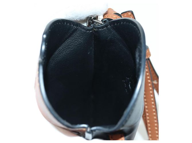 LOEWE Ghibli Collaborazione Gate Pocket Bag Pelle Marrone Argento Auth 172347SM - vista 23