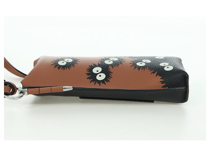 LOEWE Ghibli Collaborazione Gate Pocket Bag Pelle Marrone Argento Auth 172347SM - vista 3