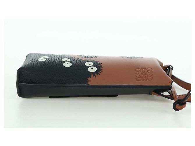 LOEWE Ghibli Collaborazione Gate Pocket Bag Pelle Marrone Argento Auth 172347SM - vista 4