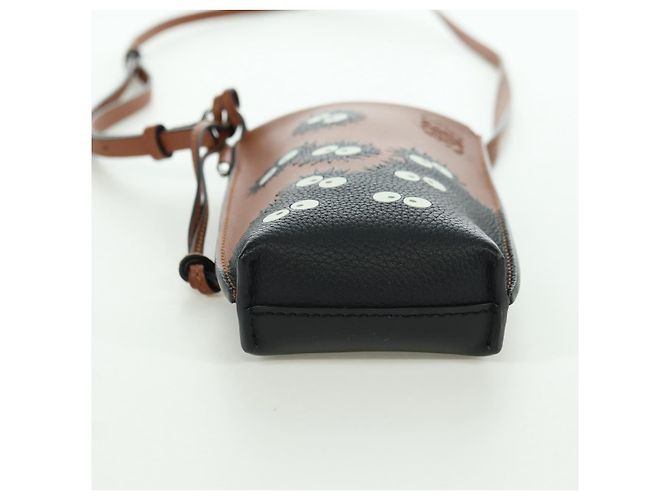 LOEWE Ghibli Collaborazione Gate Pocket Bag Pelle Marrone Argento Auth 172347SM - vista 5