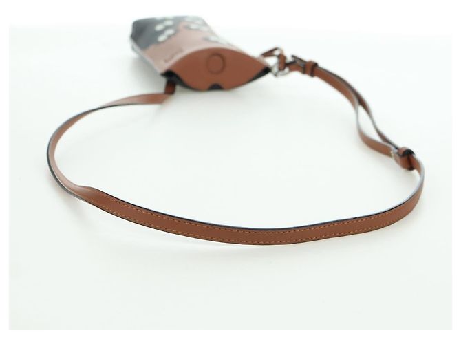 LOEWE Ghibli Collaborazione Gate Pocket Bag Pelle Marrone Argento Auth 172347SM - vista 7