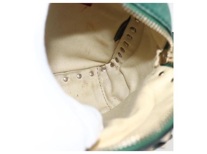 Zaino in pelle Valentino Rock Studs verde oro Auth BA12134A D'oro - vista 22
