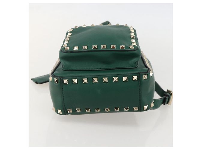 Zaino in pelle Valentino Rock Studs verde oro Auth BA12134A D'oro - vista 5