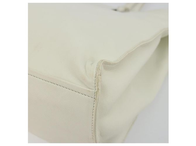 Prada Tote Bag aus Leder Weiß Silber Auth am11340 - Ansicht 15