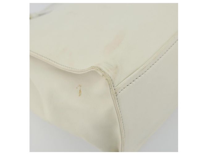 Prada Tote Bag aus Leder Weiß Silber Auth am11340 - Ansicht 16