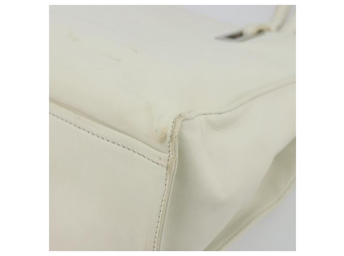 Prada Tote Bag aus Leder Weiß Silber Auth am11340 - Ansicht 17