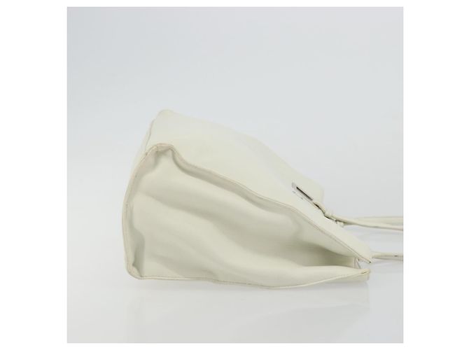 Prada Tote Bag aus Leder Weiß Silber Auth am11340 - Ansicht 3