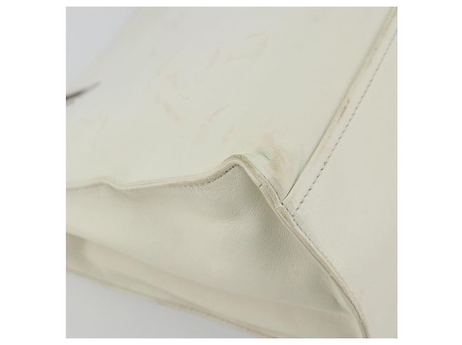 Prada Tote Bag aus Leder Weiß Silber Auth am11340 - Ansicht 8