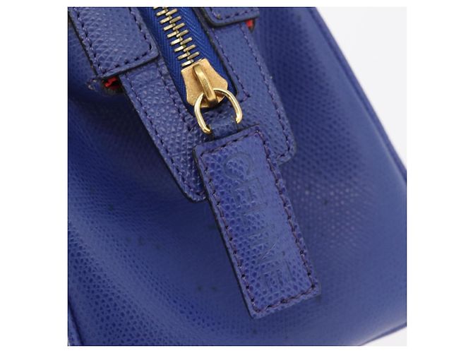 Céline Borsa a mano CELINE in pelle blu oro Auth YKZ1208 D'oro - vista 10