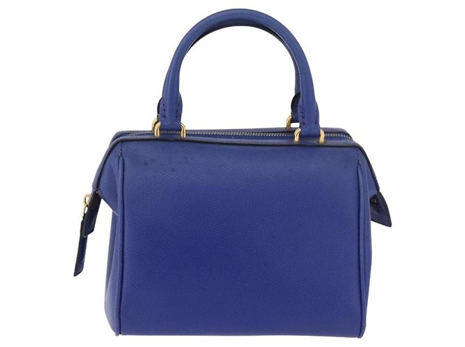 Céline Borsa a mano CELINE in pelle blu oro Auth YKZ1208 D'oro - vista 13