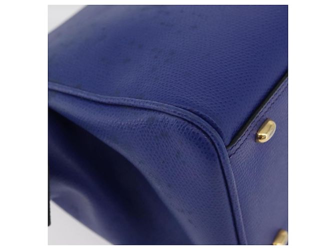 Céline Borsa a mano CELINE in pelle blu oro Auth YKZ1208 D'oro - vista 15