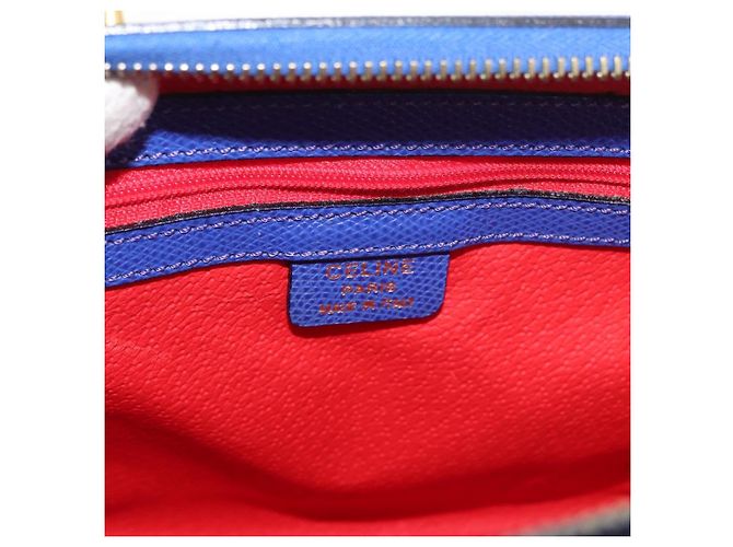 Céline Borsa a mano CELINE in pelle blu oro Auth YKZ1208 D'oro - vista 17
