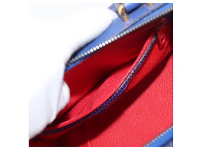 Céline Borsa a mano CELINE in pelle blu oro Auth YKZ1208 D'oro - vista 21
