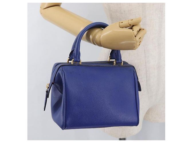 Céline Borsa a mano CELINE in pelle blu oro Auth YKZ1208 D'oro - vista 22