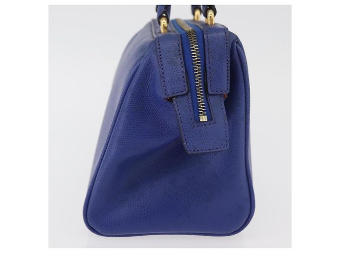 Céline Borsa a mano CELINE in pelle blu oro Auth YKZ1208 D'oro - vista 3