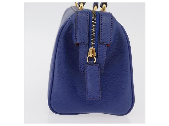 Céline Borsa a mano CELINE in pelle blu oro Auth YKZ1208 D'oro - vista 4