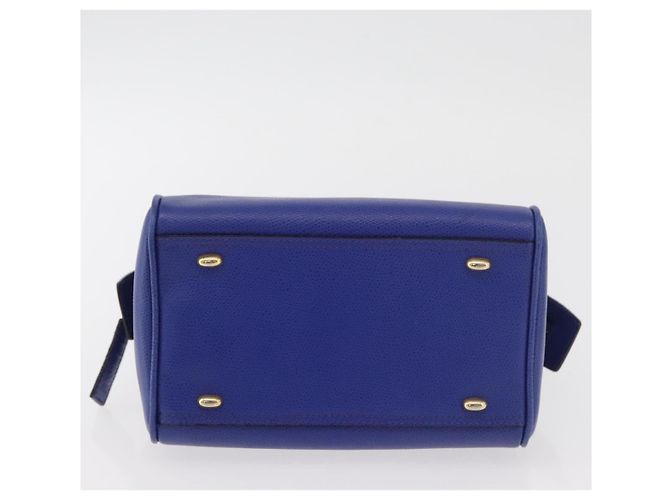 Céline Borsa a mano CELINE in pelle blu oro Auth YKZ1208 D'oro - vista 5