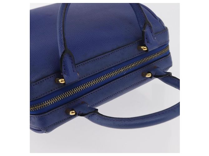 Céline Borsa a mano CELINE in pelle blu oro Auth YKZ1208 D'oro - vista 6