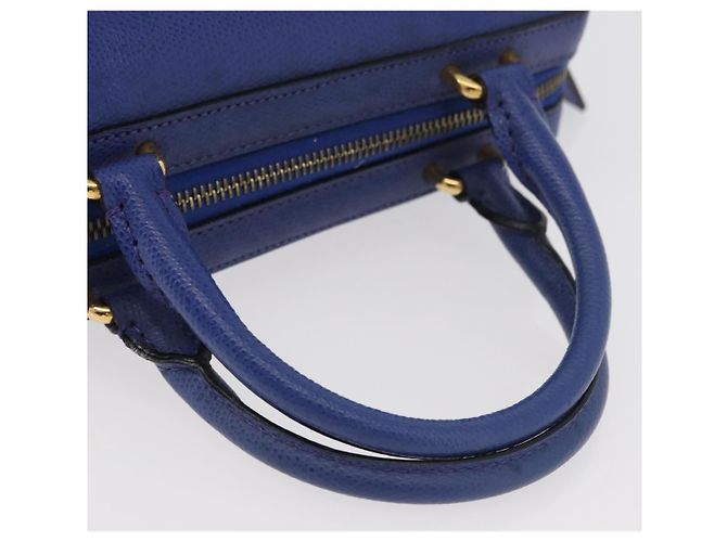 Céline Borsa a mano CELINE in pelle blu oro Auth YKZ1208 D'oro - vista 7