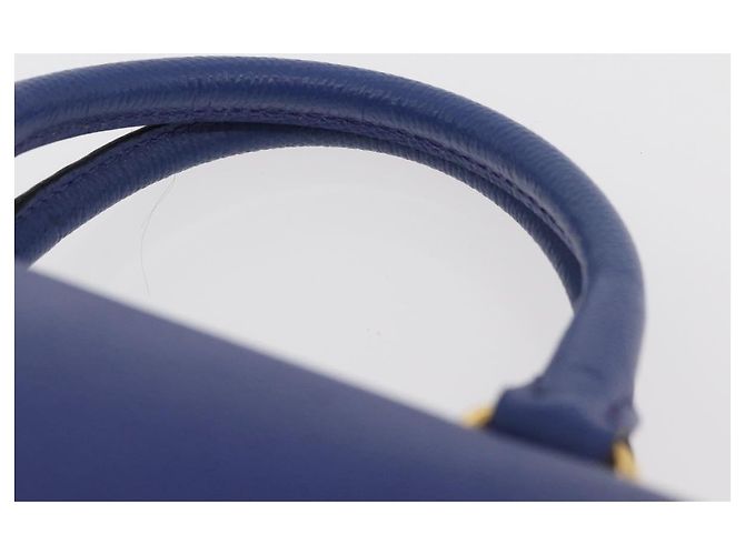 Céline Borsa a mano CELINE in pelle blu oro Auth YKZ1208 D'oro - vista 8