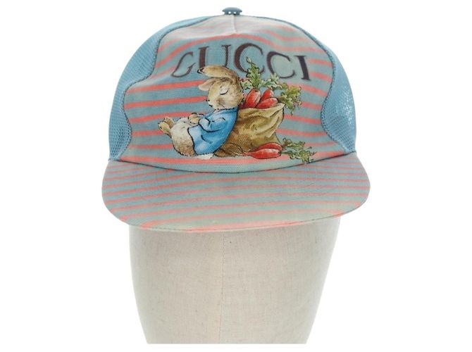 Cappello in cotone blu della collaborazione GUCCI con Peter Rabbit Auth BA12083A - vista 13