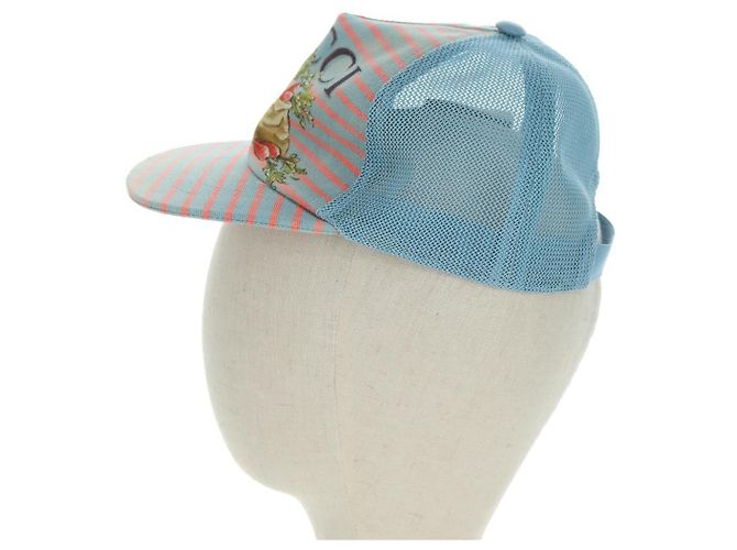 Cappello in cotone blu della collaborazione GUCCI con Peter Rabbit Auth BA12083A - vista 3