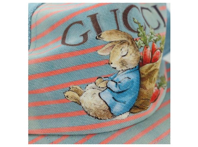 Cappello in cotone blu della collaborazione GUCCI con Peter Rabbit Auth BA12083A - vista 9