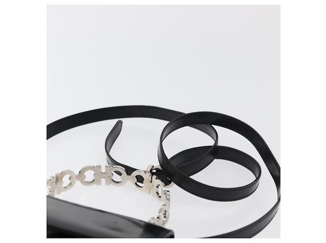 Borsa Gancini Salvatore Ferragamo in pelle verniciata 2 in 1 Nero Argento Auth 175600A - vista 15