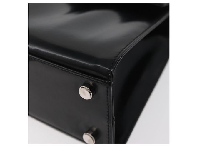 Borsa Gancini Salvatore Ferragamo in pelle verniciata 2 in 1 Nero Argento Auth 175600A - vista 16