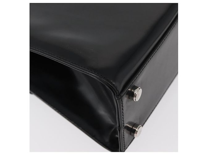 Borsa Gancini Salvatore Ferragamo in pelle verniciata 2 in 1 Nero Argento Auth 175600A - vista 17