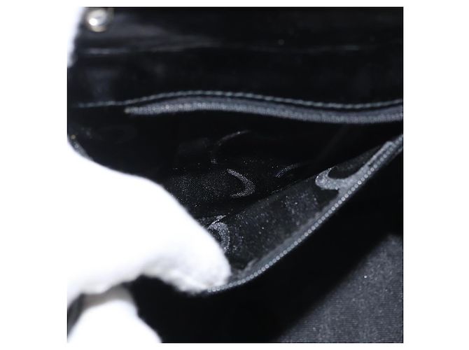 Borsa Gancini Salvatore Ferragamo in pelle verniciata 2 in 1 Nero Argento Auth 175600A - vista 22