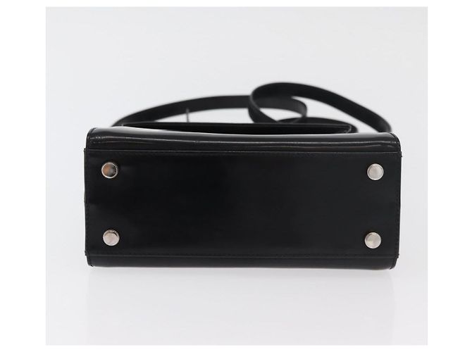 Borsa Gancini Salvatore Ferragamo in pelle verniciata 2 in 1 Nero Argento Auth 175600A - vista 5