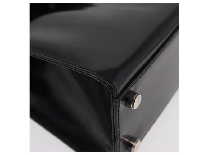 Borsa Gancini Salvatore Ferragamo in pelle verniciata 2 in 1 Nero Argento Auth 175600A - vista 9