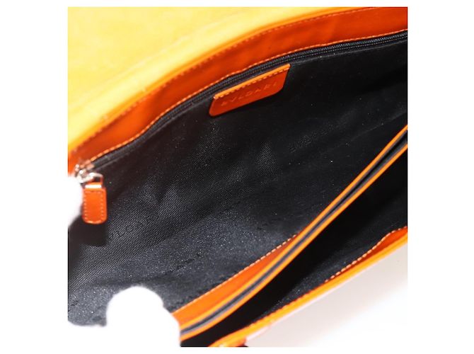 Bulgari BVLGARI Schultertasche Lackleder Orange Silber Auth BA12153A - Ansicht 10