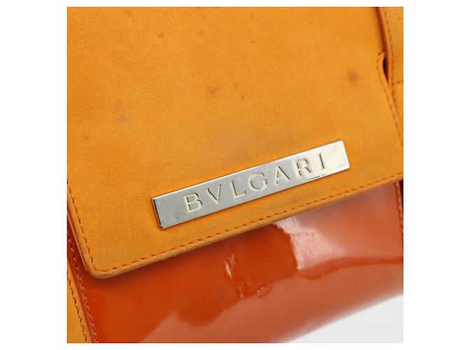 Bulgari BVLGARI Schultertasche Lackleder Orange Silber Auth BA12153A - Ansicht 17