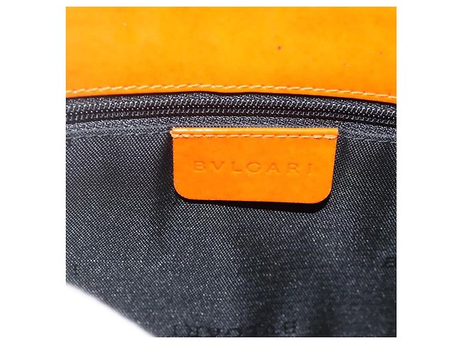 Bulgari BVLGARI Schultertasche Lackleder Orange Silber Auth BA12153A - Ansicht 18