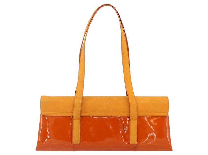 Bulgari BVLGARI Schultertasche Lackleder Orange Silber Auth BA12153A - Ansicht 2