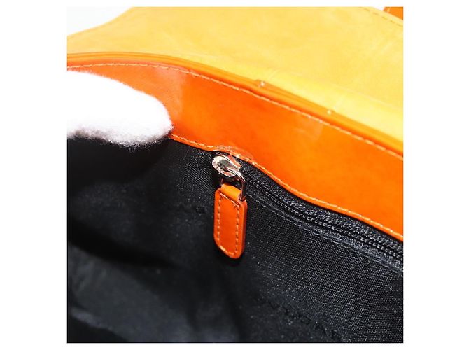 Bulgari BVLGARI Schultertasche Lackleder Orange Silber Auth BA12153A - Ansicht 21