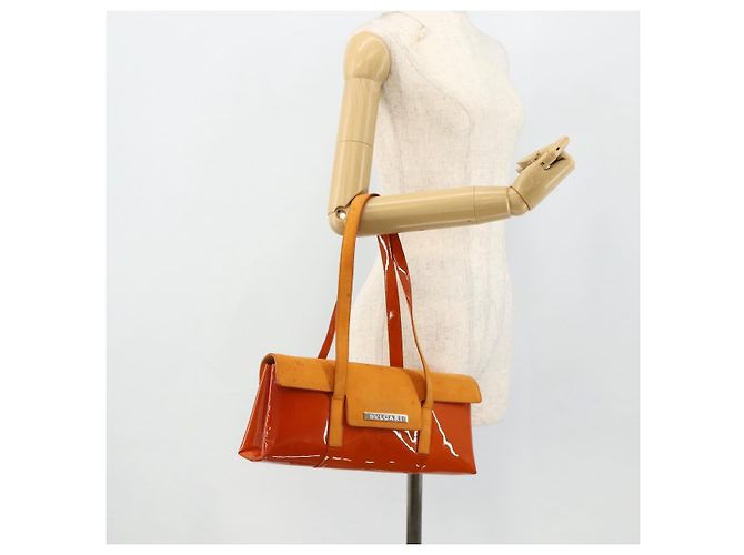 Bulgari BVLGARI Schultertasche Lackleder Orange Silber Auth BA12153A - Ansicht 25