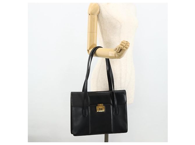 Gucci Borsa Tote in pelle nera e oro Auth 176030 Nero D'oro - vista 21