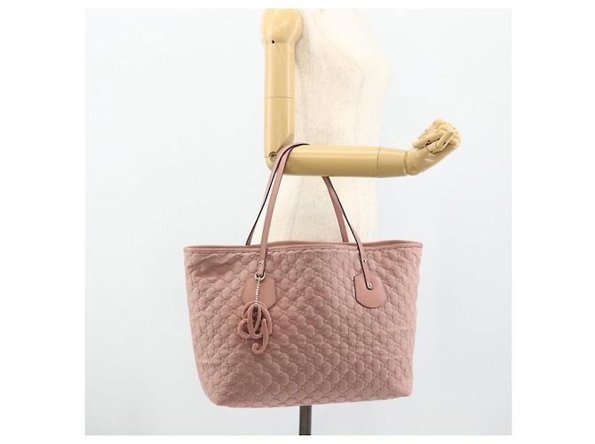 Borsa Tote GG Canvas Gucci Rosa Oro 211975 Auth mr2298V D'oro - vista 23